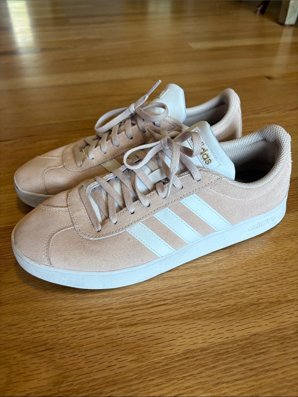 adidas Women's Suede Sneakers in Blush and White